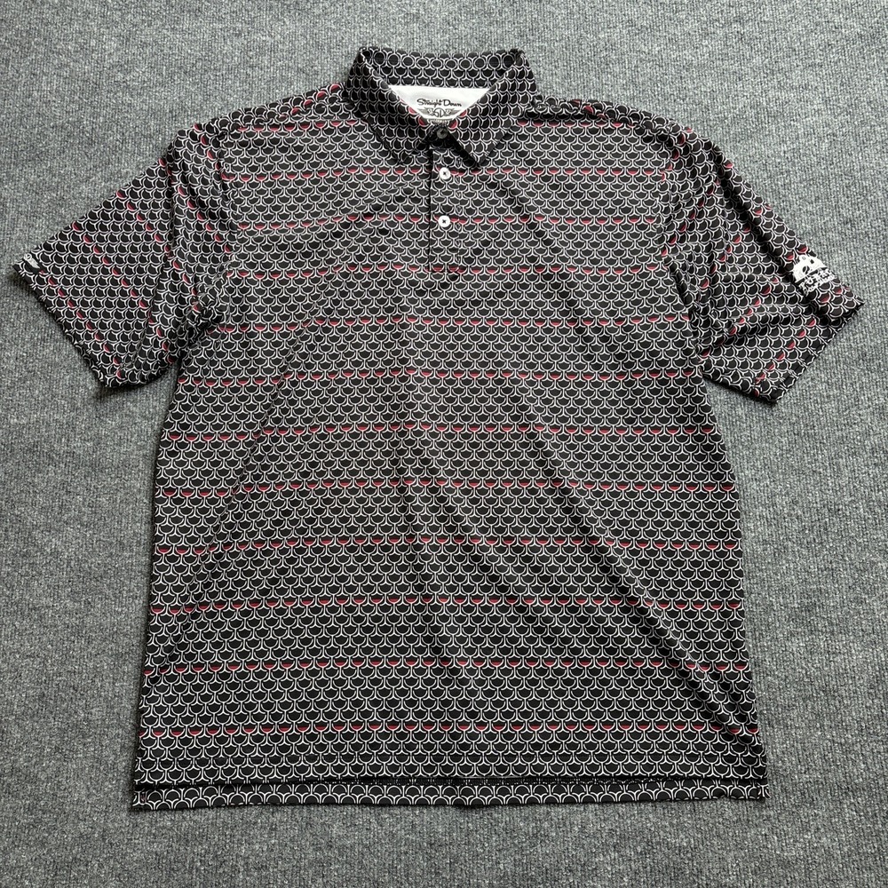 Straight Down Polo Men's XL Black Tubac Golf Resort Logo Wine Glasses‎
